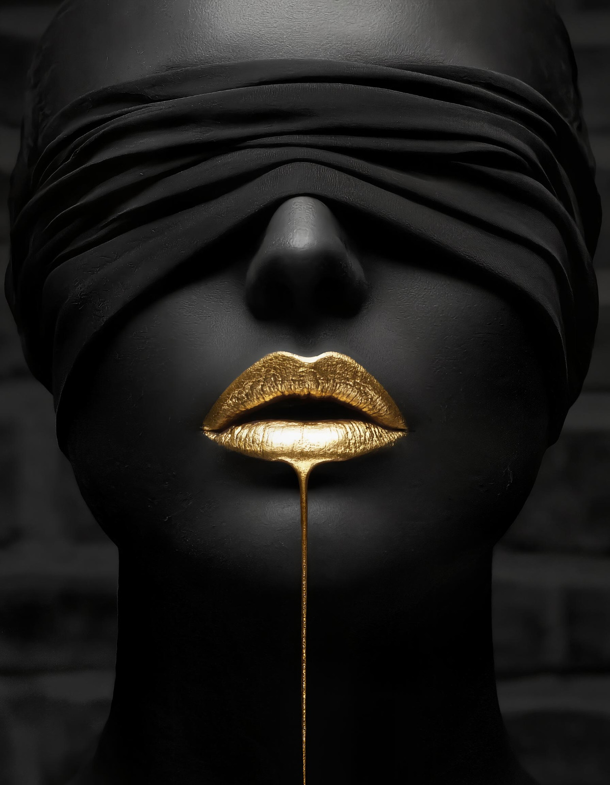 Golden Lips Wandbild